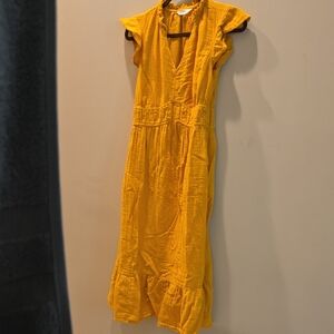Time and Tru Mustard Cotton Midi Dress